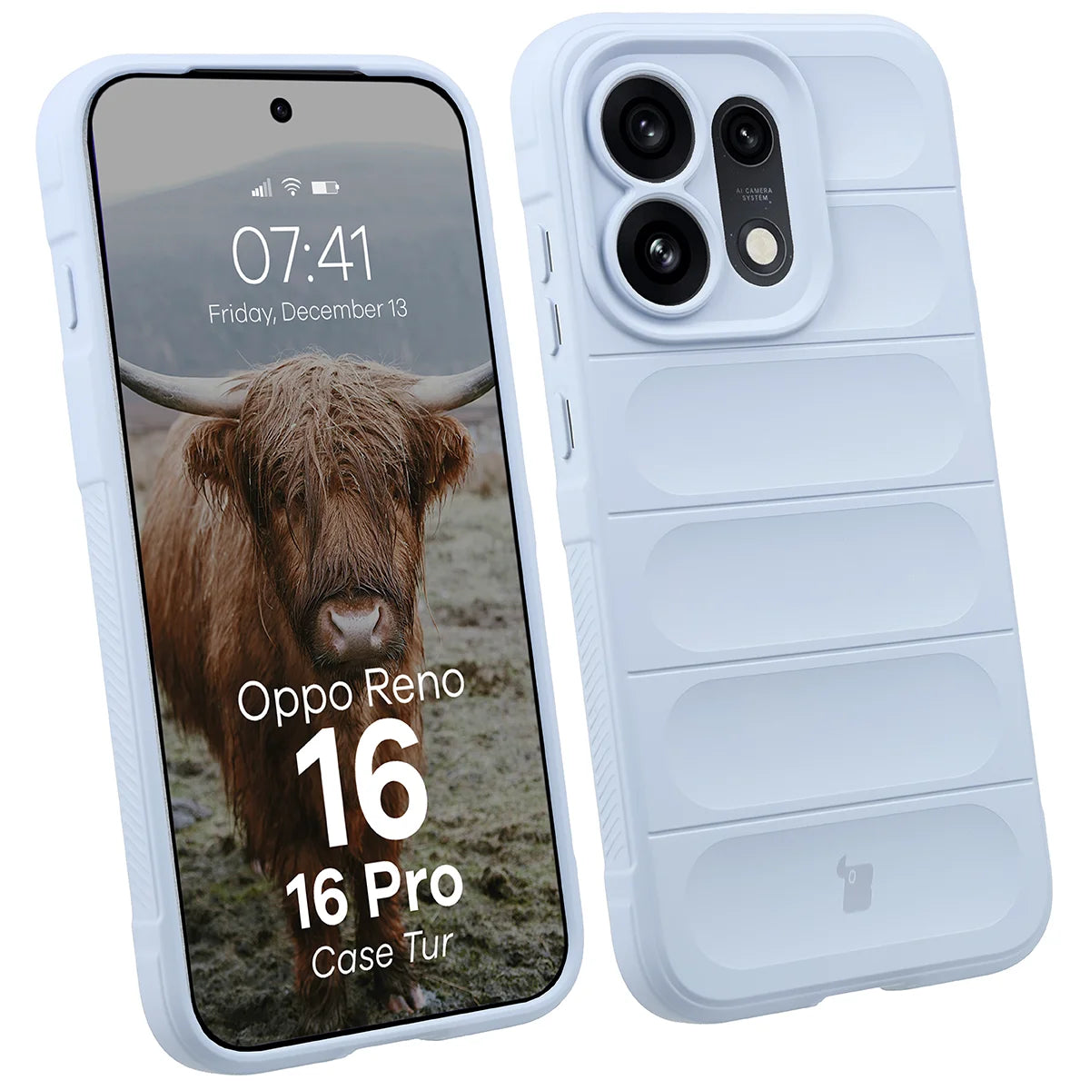 Robuste Handyhülle für Oppo Reno16 / Reno16 Pro 5G, Bizon Case Tur, Hellblau