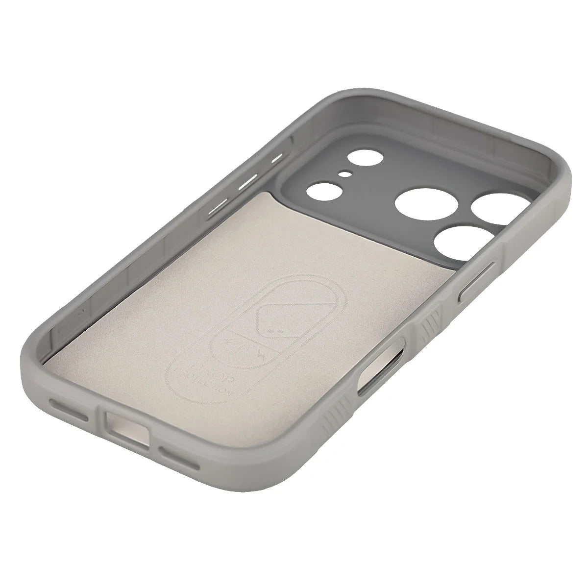 Robuste Handyhülle + gehärtetem Glas für iPhone 18 Pro / 17 Pro, Bizon Tur Pack, Hellgrau (5/10)