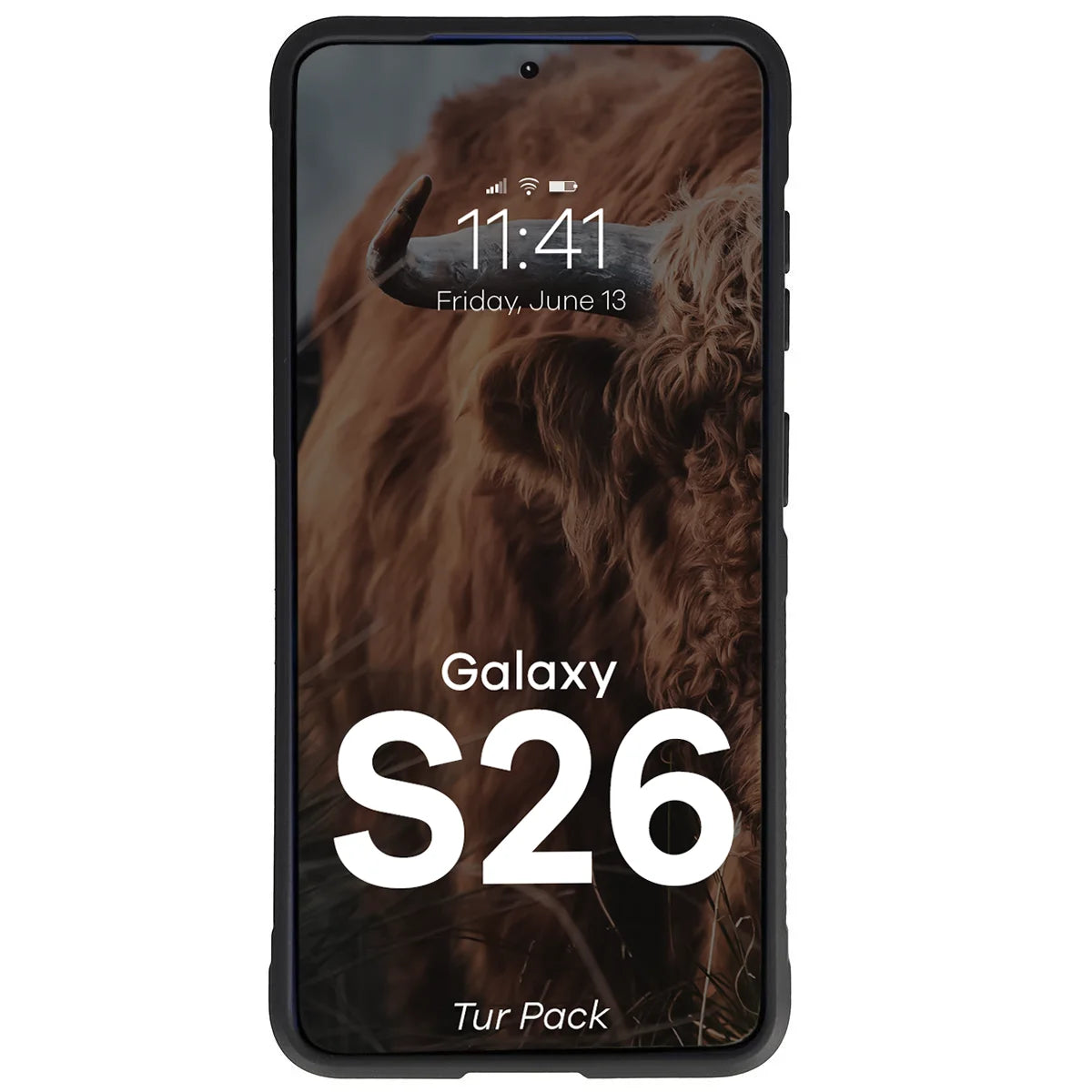 Robuste Handyhülle + gehärtetem Glas für Galaxy S26, Bizon Tur Pack, Schwarz (6/10)