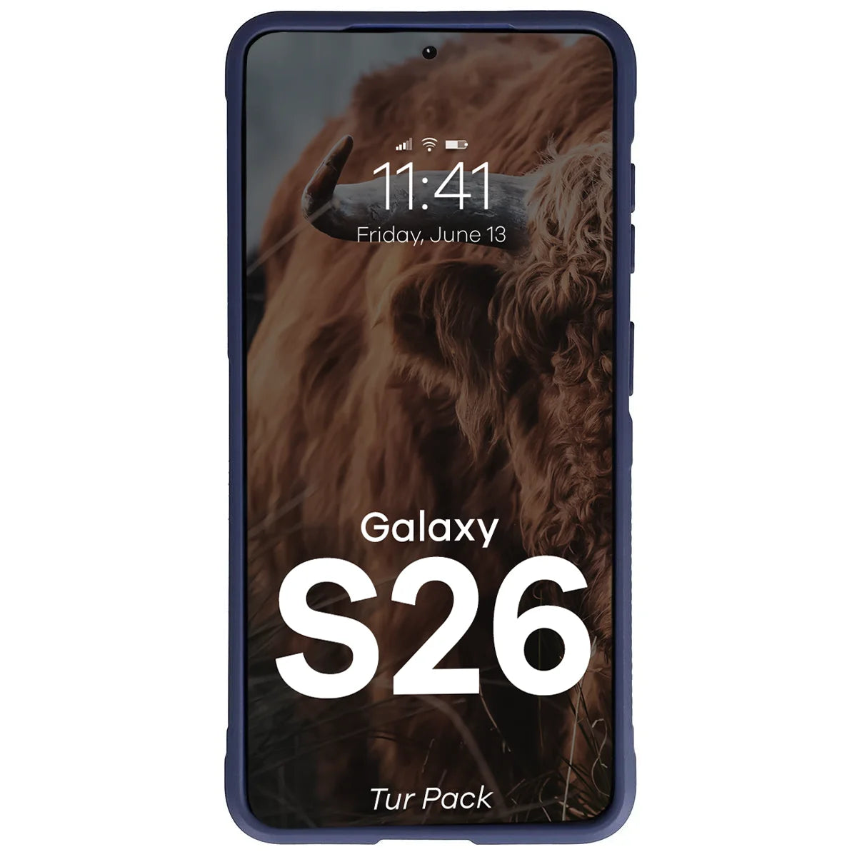 Robuste Handyhülle + gehärtetem Glas für Galaxy S26, Bizon Tur Pack, Dunkelblau (6/10)