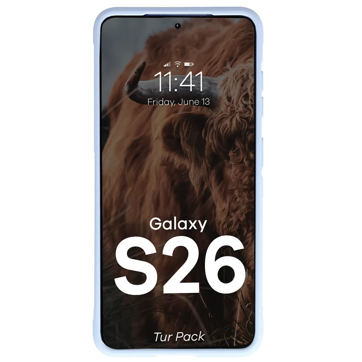 Robuste Handyhülle + gehärtetem Glas für Galaxy S26, Bizon Tur Pack, Hellblau (6/10)