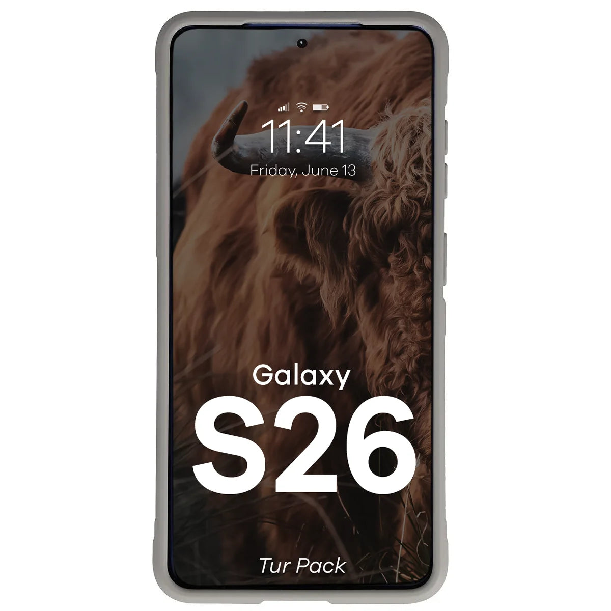 Robuste Handyhülle + gehärtetem Glas für Galaxy S26, Bizon Tur Pack, Hellgrau (6/10)