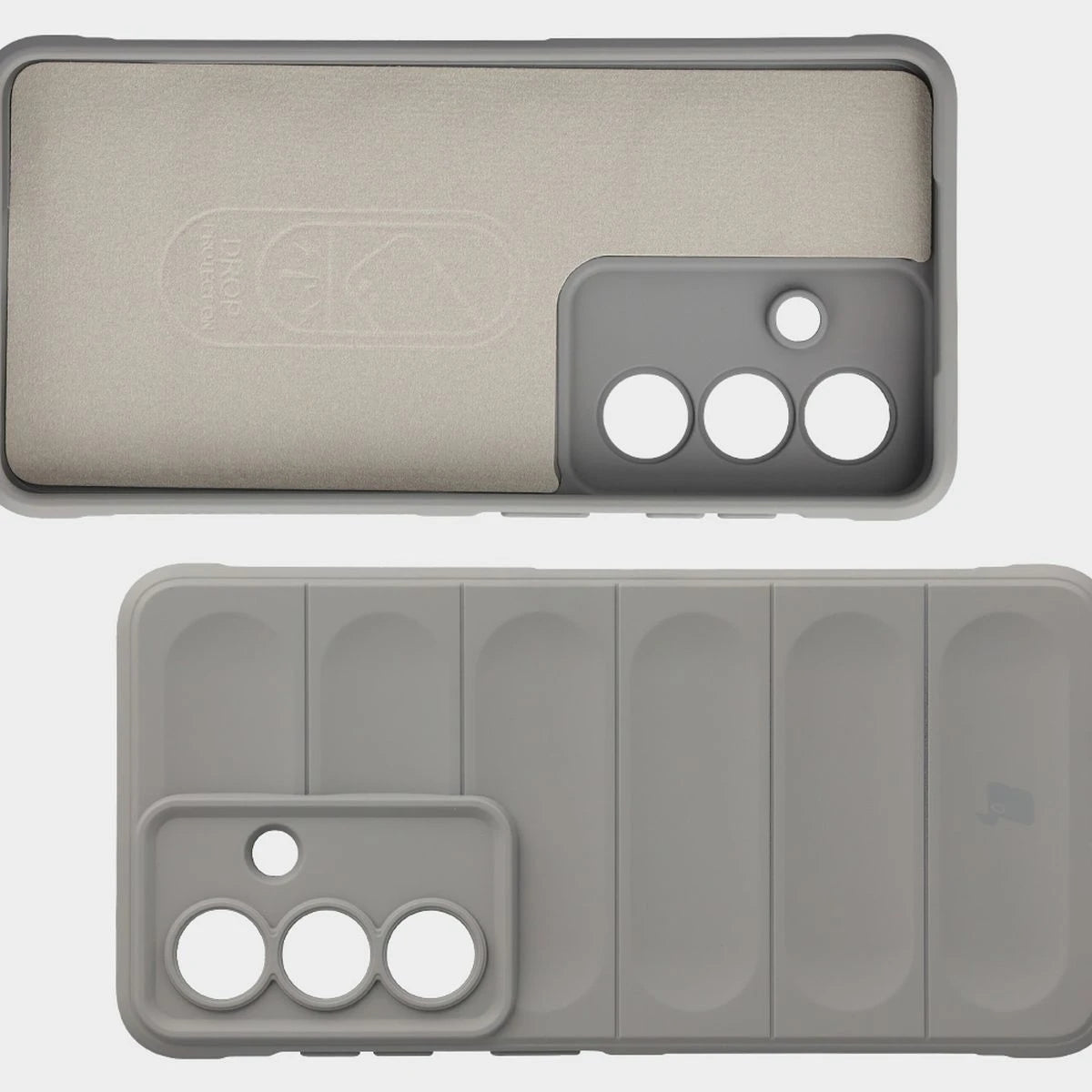 Robuste Handyhülle + gehärtetem Glas für Galaxy S26, Bizon Tur Pack, Hellgrau (7/10)