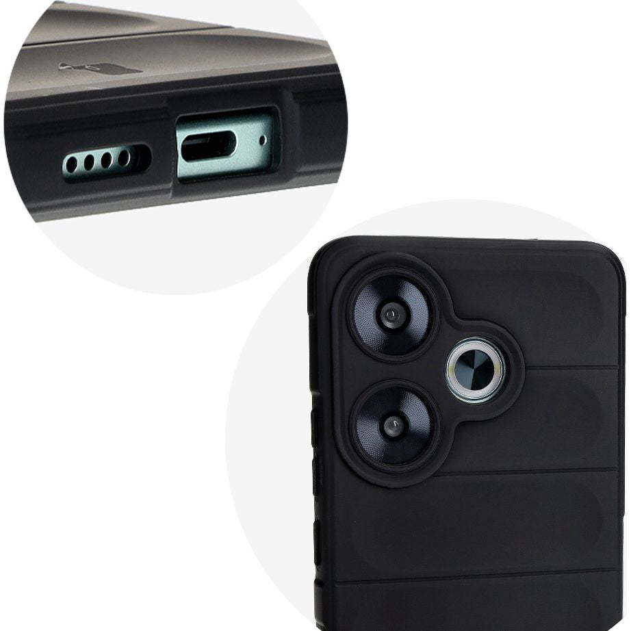 Robuste Handyhülle für Xiaomi Poco F6, Bizon Case Tur, Schwarz