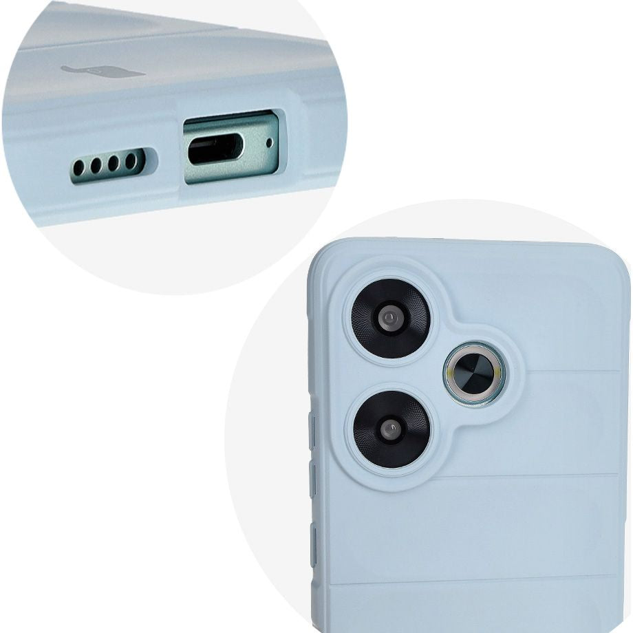 Robuste Handyhülle für Xiaomi Poco F6, Bizon Case Tur, Hellblau