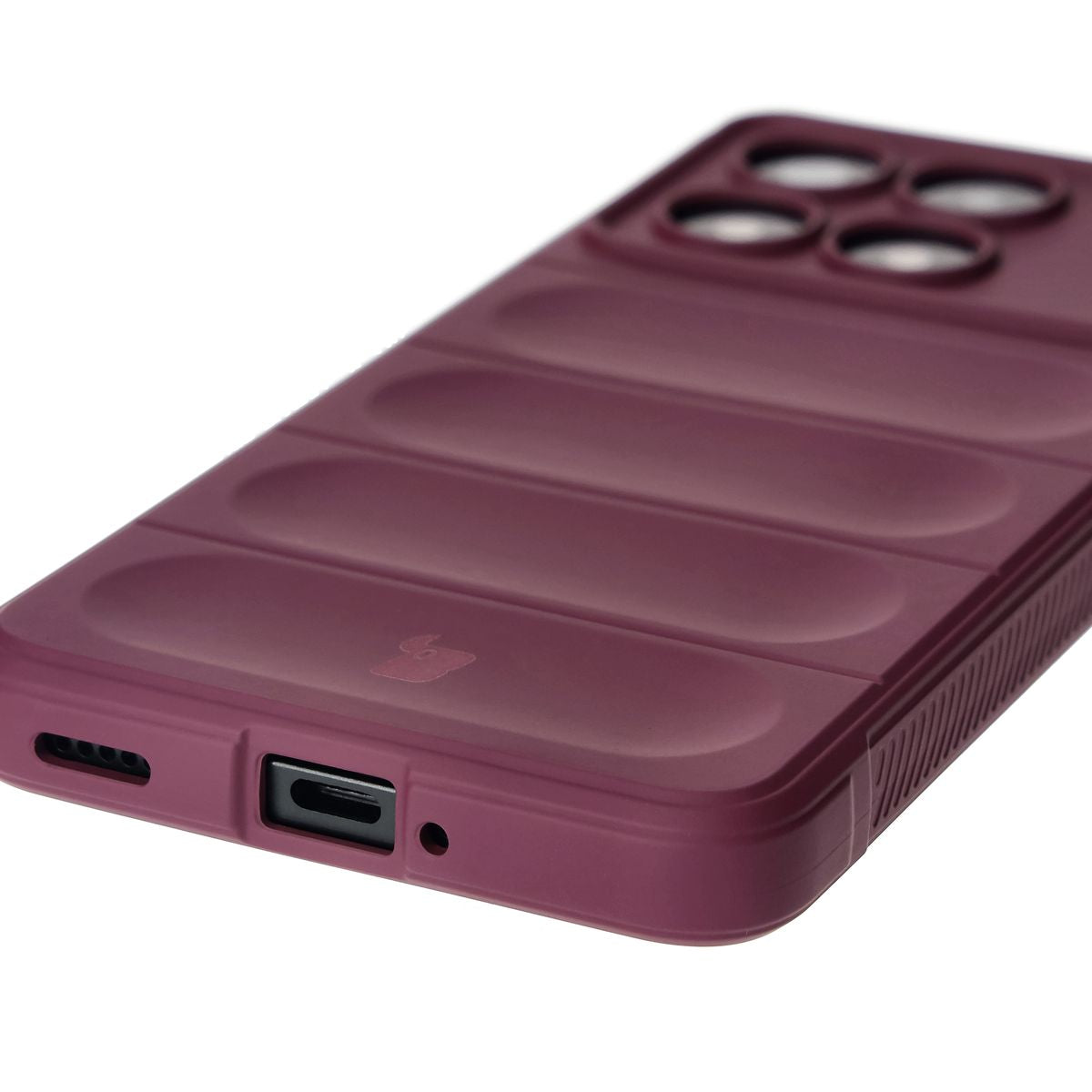 Robuste Handyhülle für Xiaomi Poco F6 Pro, Bizon Case Tur, Burgunderrot