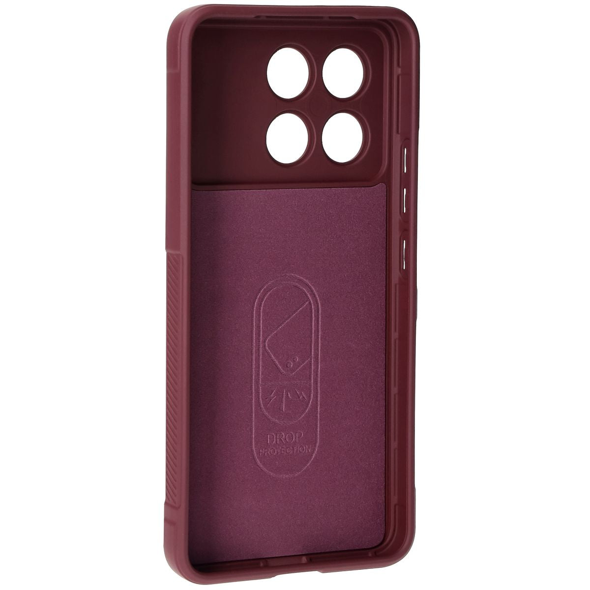 Robuste Handyhülle für Xiaomi Poco F6 Pro, Bizon Case Tur, Burgunderrot
