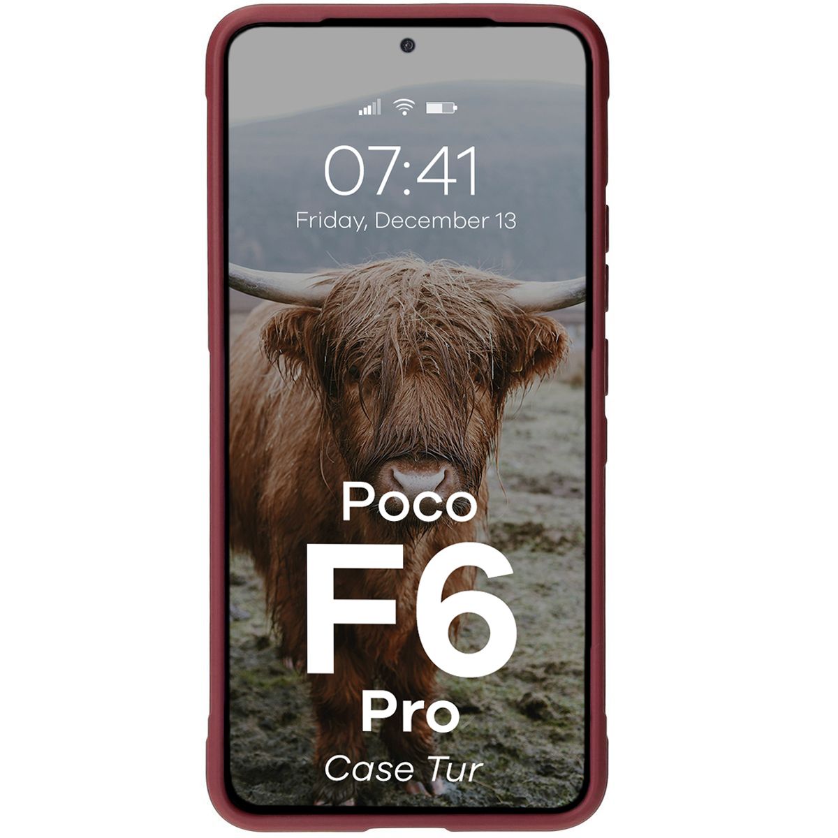 Robuste Handyhülle für Xiaomi Poco F6 Pro, Bizon Case Tur, Burgunderrot
