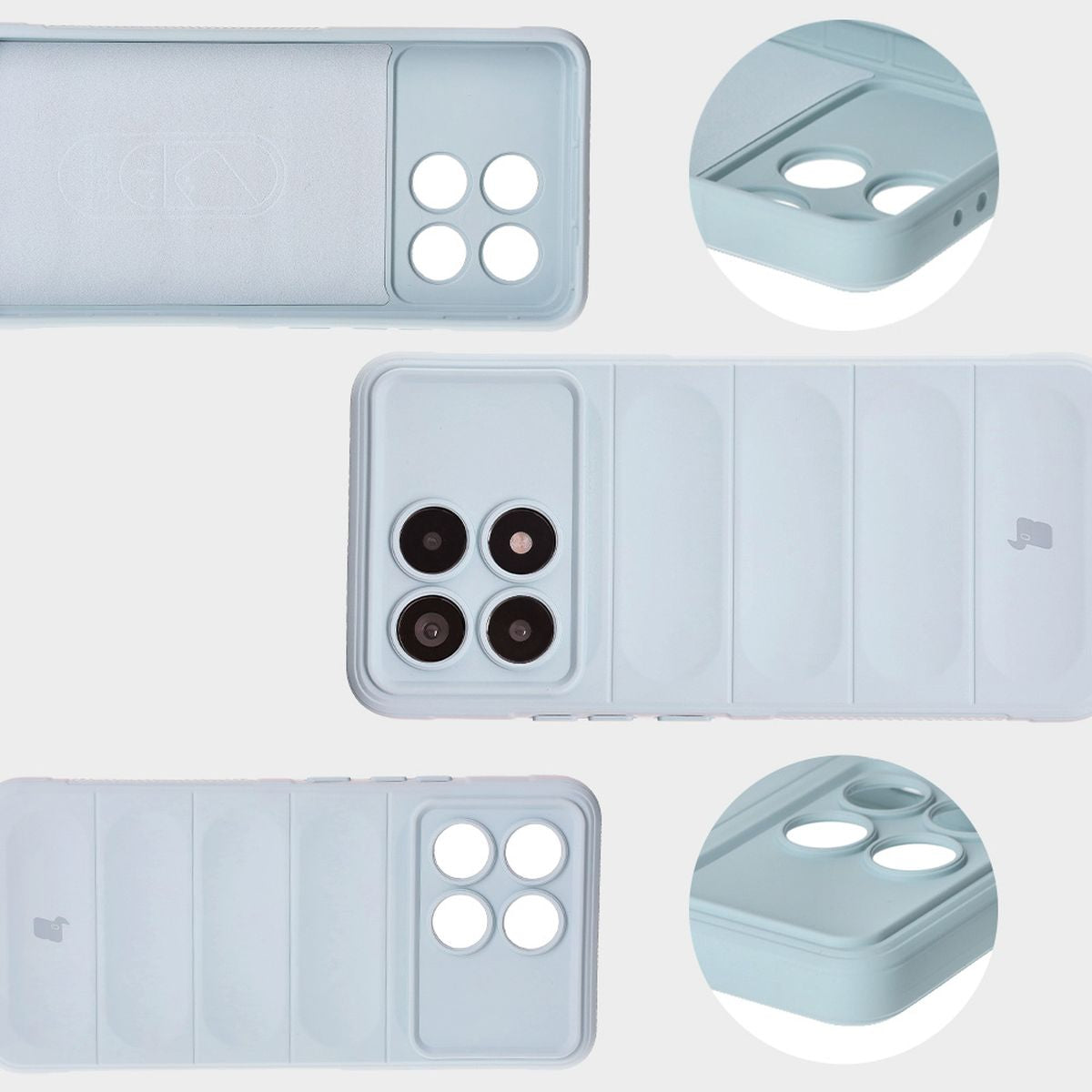 Robuste Handyhülle für Xiaomi Poco F6 Pro, Bizon Case Tur, Hellblau