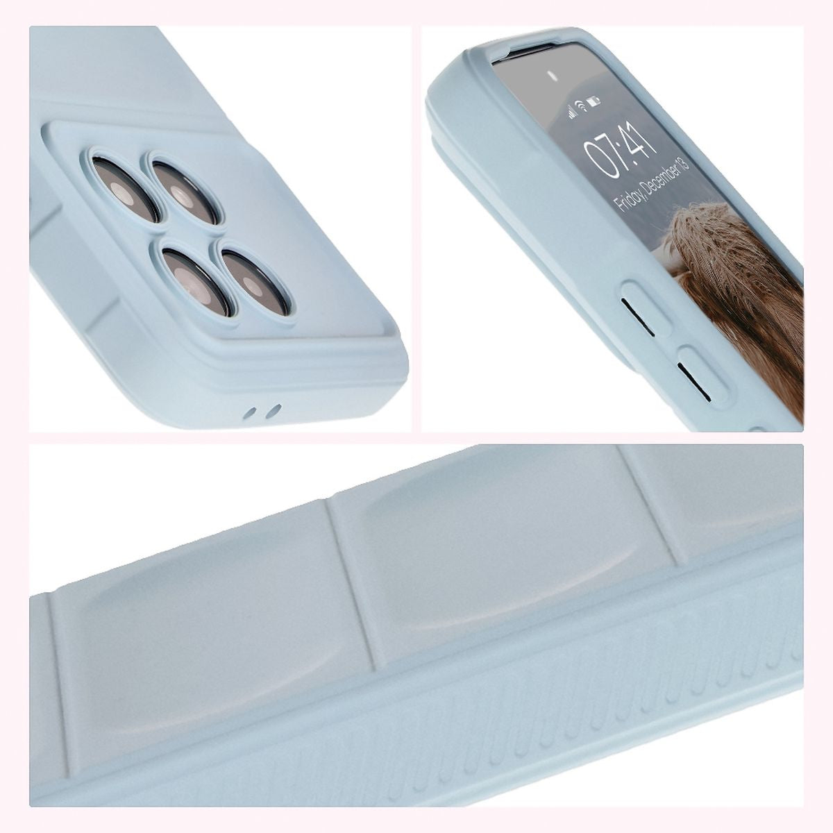 Robuste Handyhülle für Xiaomi Poco F6 Pro, Bizon Case Tur, Hellblau