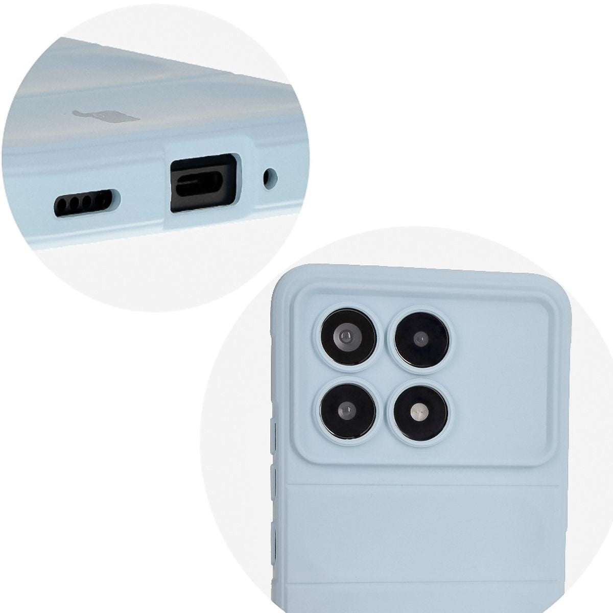 Robuste Handyhülle für Xiaomi Poco F6 Pro, Bizon Case Tur, Hellblau