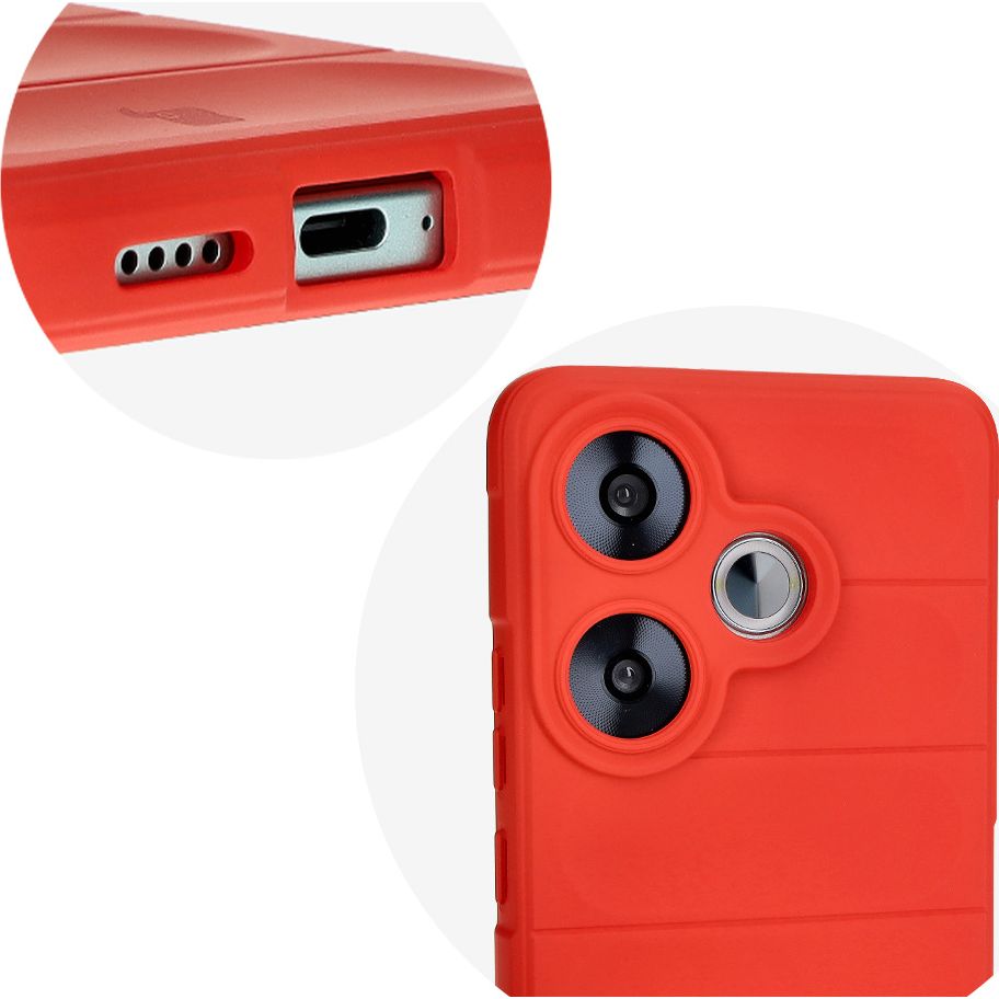 Robuste Handyhülle für Xiaomi Poco F6, Bizon Case Tur, Rot
