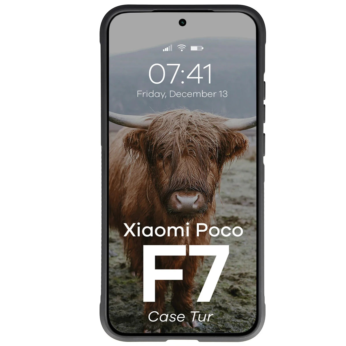 Robuste Handyhülle für Xiaomi POCO F7, Bizon Case Tur, Schwarz