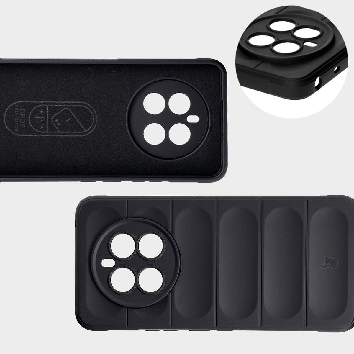 Robuste Handyhülle für Realme 12+, Bizon Case Tur, Schwarz