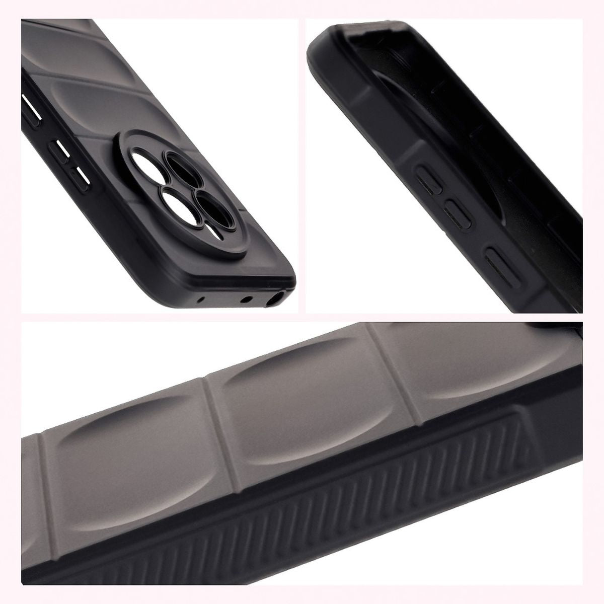 Robuste Handyhülle für Realme 12+, Bizon Case Tur, Schwarz