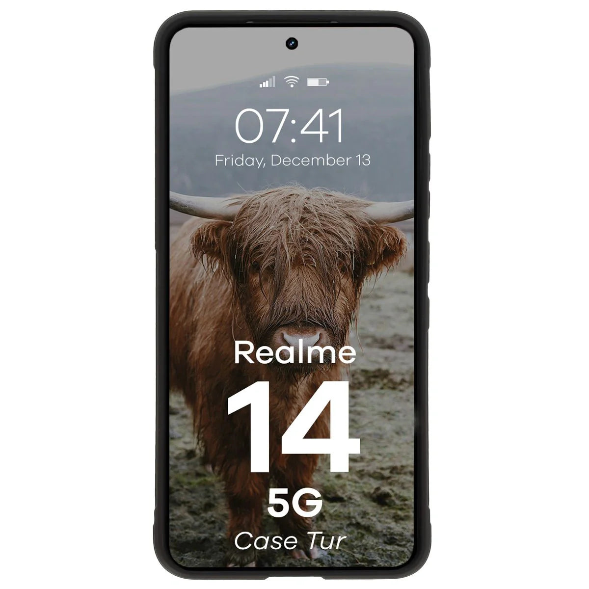 Robuste Handyhülle für Realme 14 5G, Bizon Case Tur, Schwarz