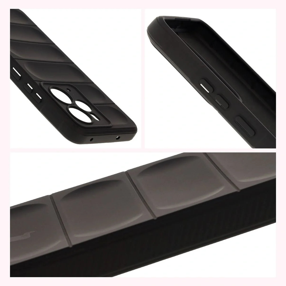 Robuste Handyhülle für Realme 14 5G, Bizon Case Tur, Schwarz