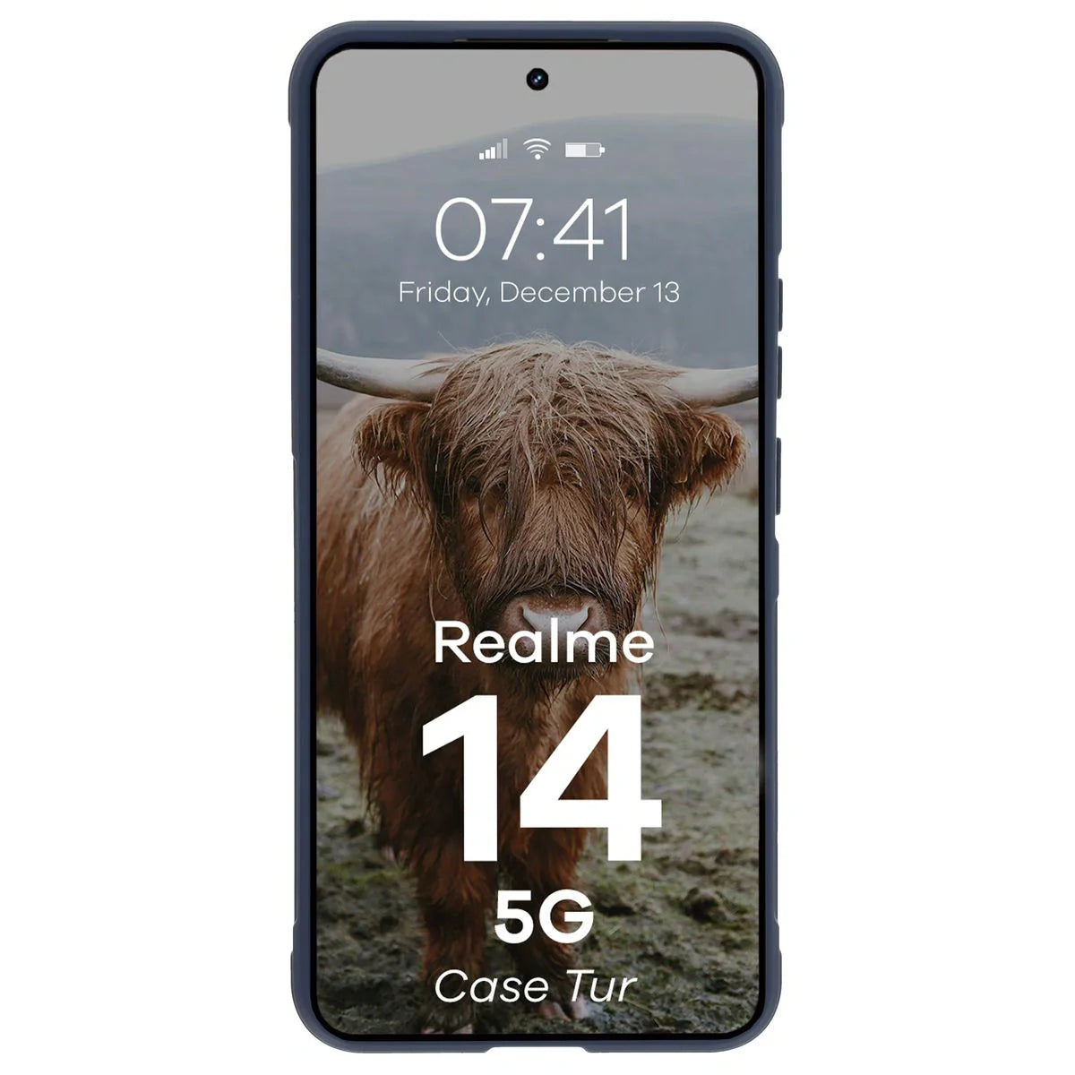 Robuste Handyhülle für Realme 14 5G, Bizon Case Tur, Dunkelblau