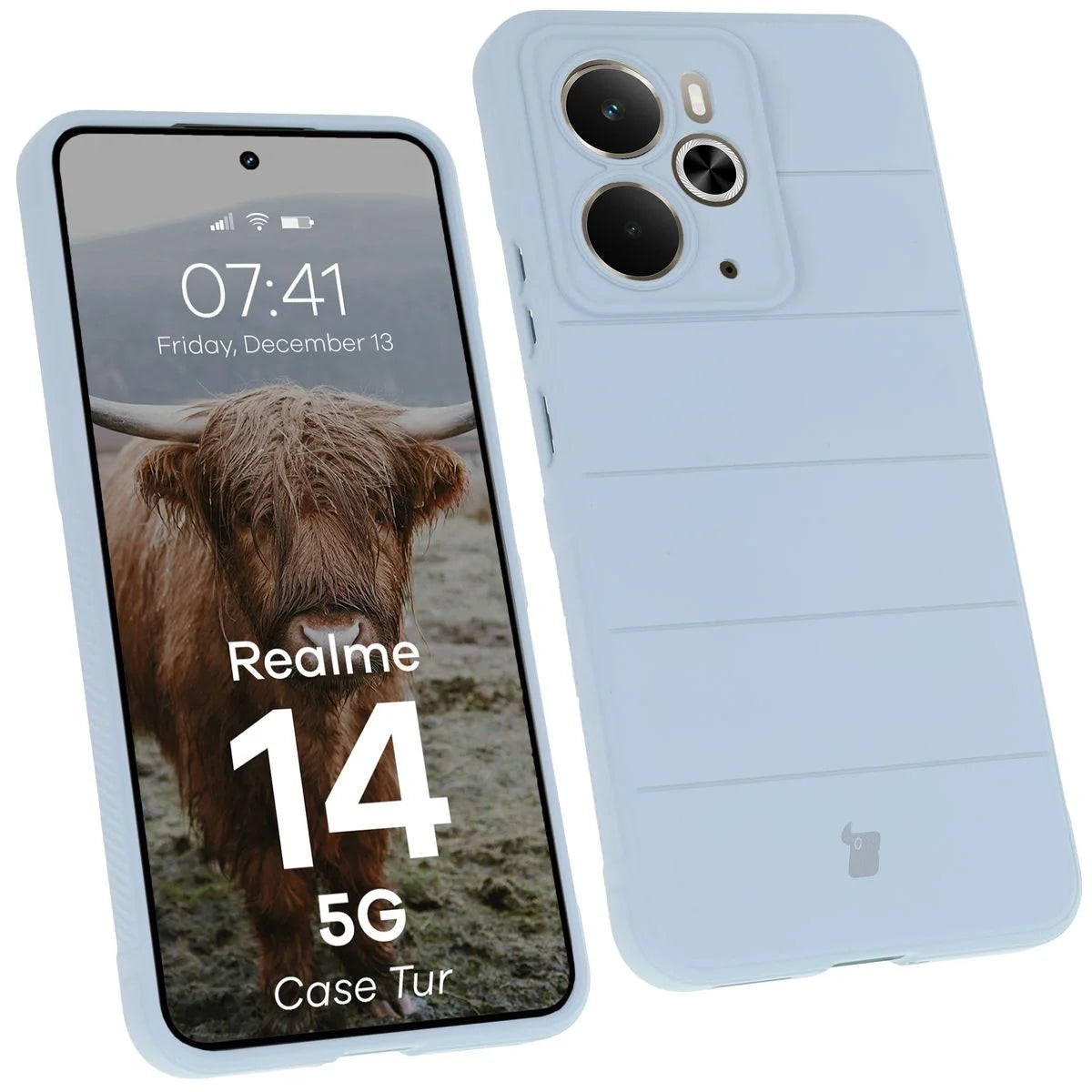 Robuste Handyhülle für Realme 14 5G, Bizon Case Tur, Hellblau