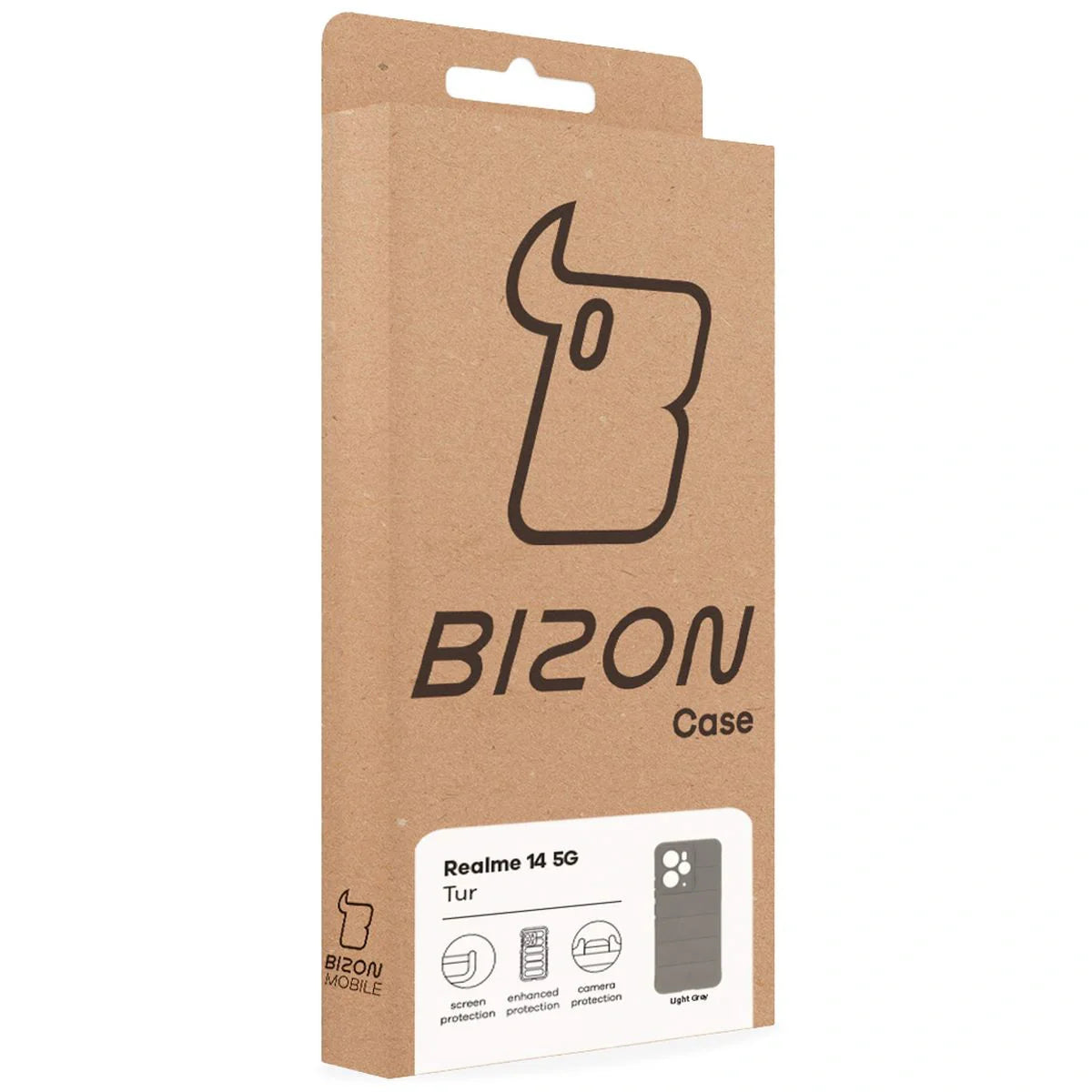 Robuste Handyhülle für Realme 14 5G, Bizon Case Tur, Hellgrau