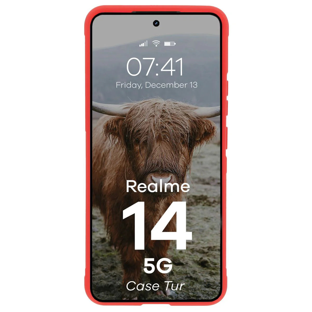 Robuste Handyhülle für Realme 14 5G, Bizon Case Tur, Rot