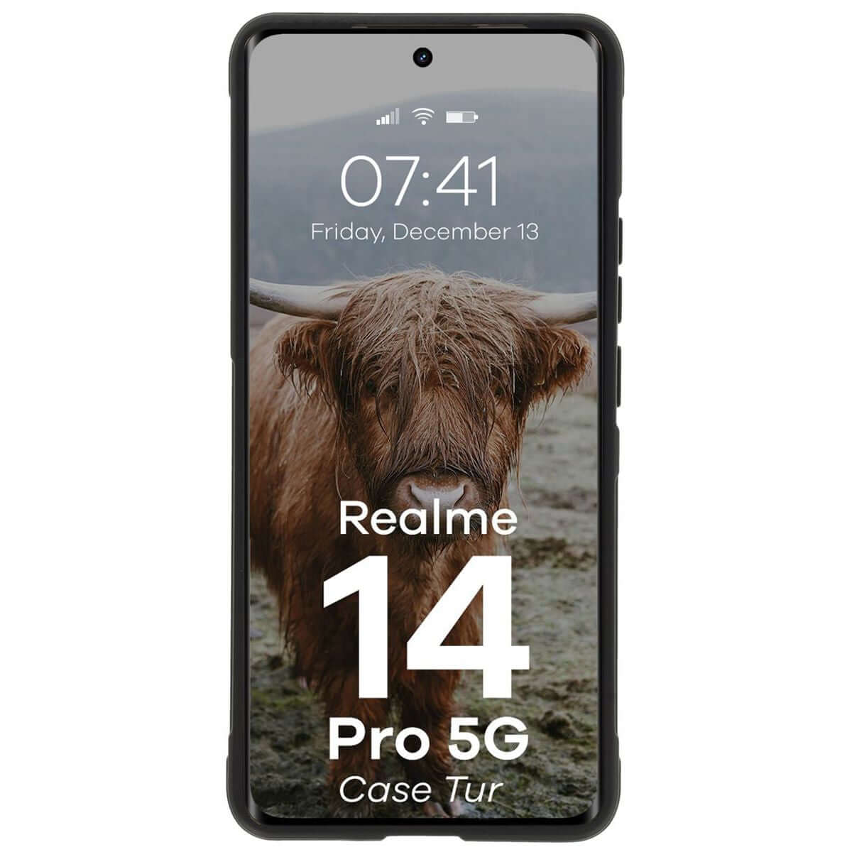Robuste Handyhülle für Realme 14 Pro 5G, Bizon Case Tur, Schwarz
