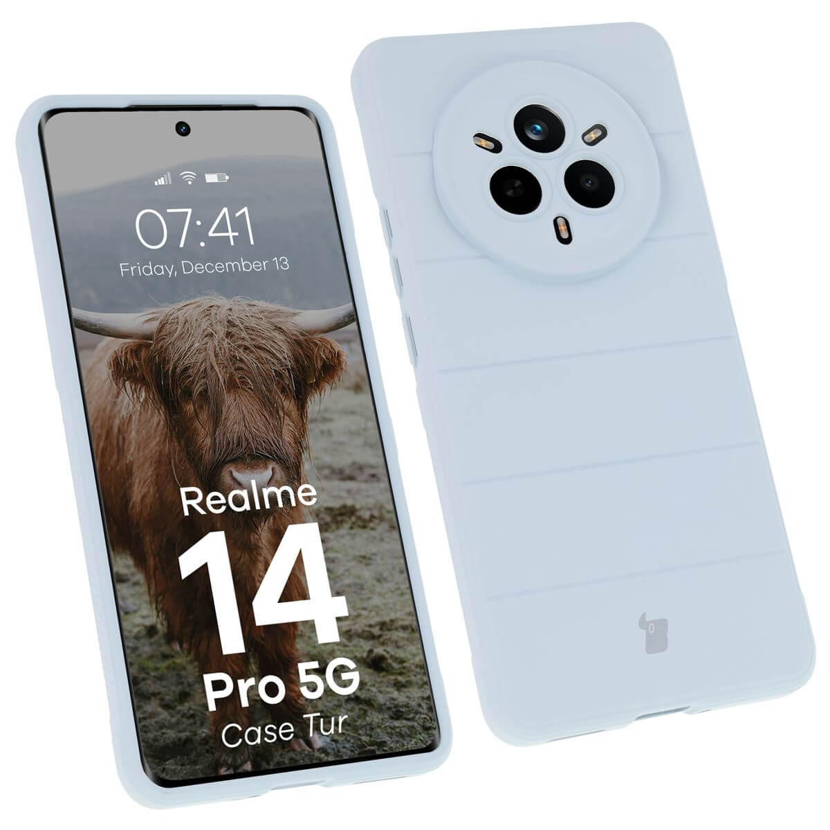 Robuste Handyhülle für Realme 14 Pro 5G, Bizon Case Tur, Hellblau