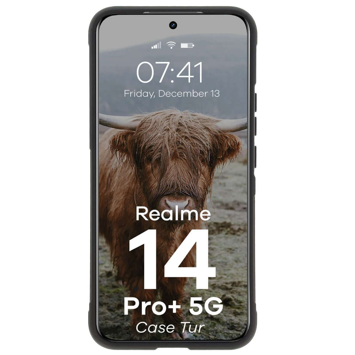Robuste Handyhülle für Realme 14 Pro Plus 5G, Bizon Case Tur, Schwarz
