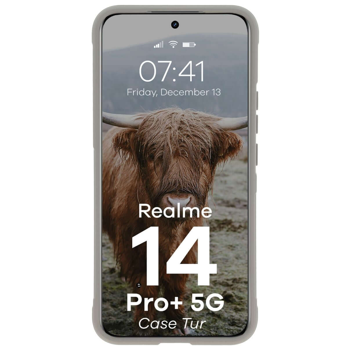 Robuste Handyhülle für Realme 14 Pro Plus 5G, Bizon Case Tur, Hellgrau