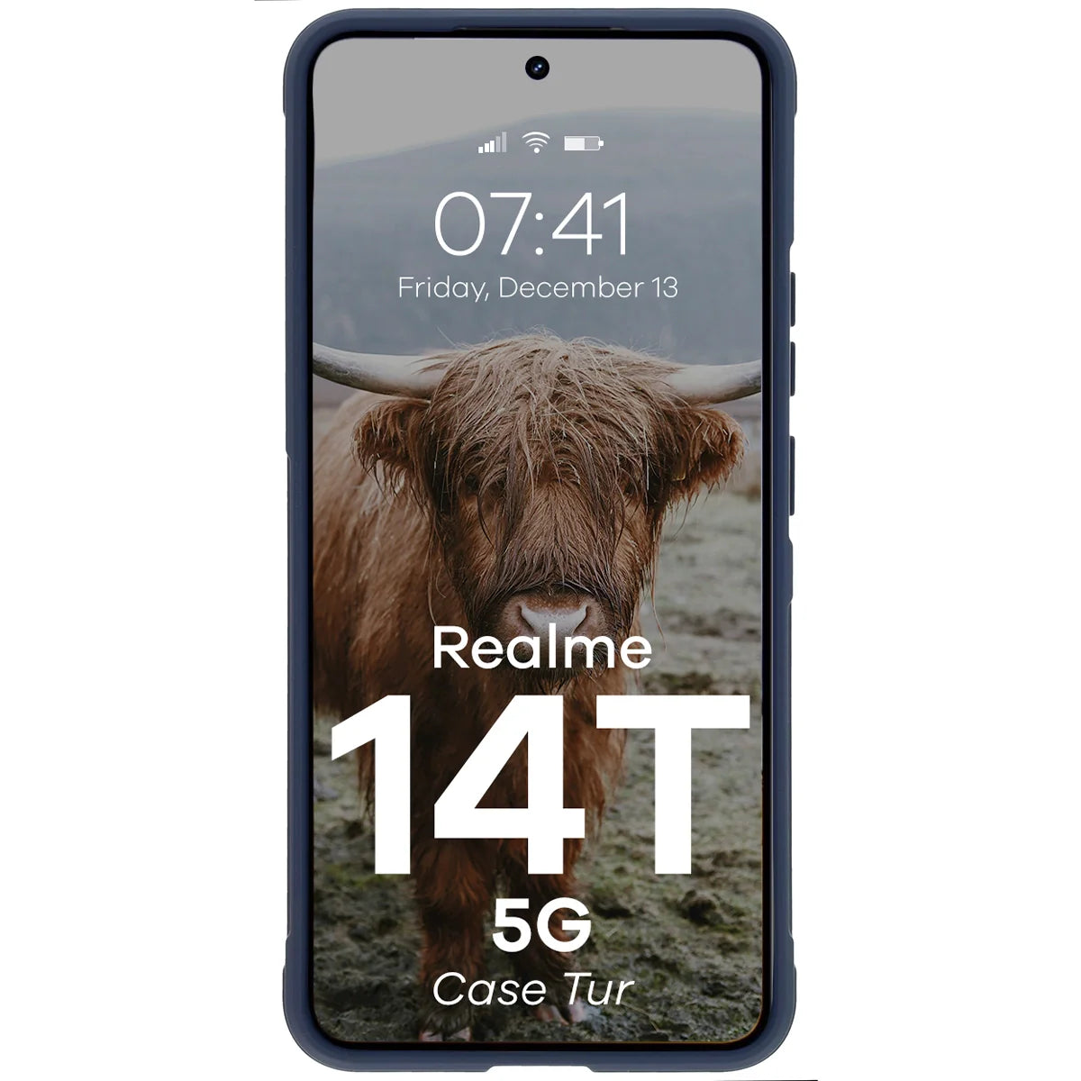 Robuste Handyhülle für Realme 14T 5G, Bizon Case Tur, Dunkelblau