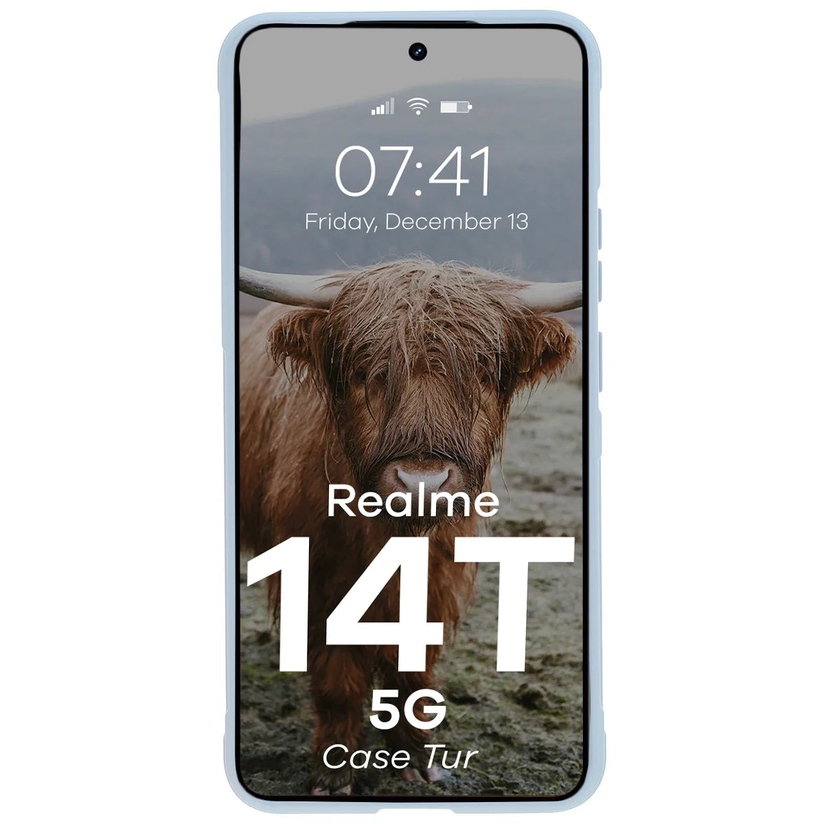 Robuste Handyhülle für Realme 14T 5G, Bizon Case Tur, Hellblau