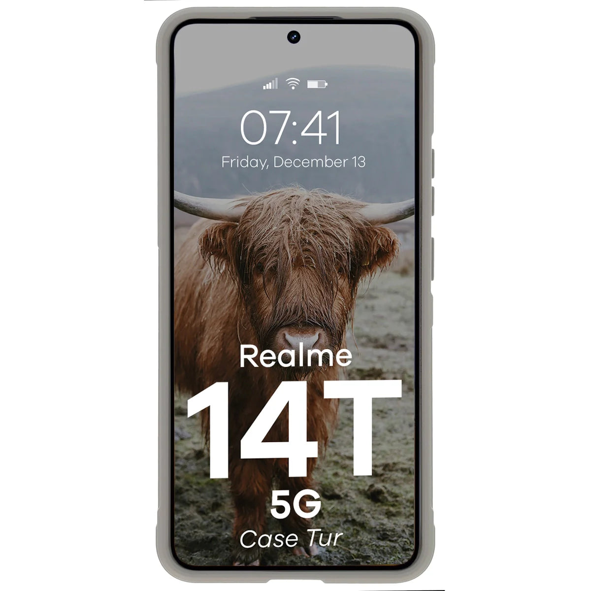 Robuste Handyhülle für Realme 14T 5G, Bizon Case Tur, Hellgrau