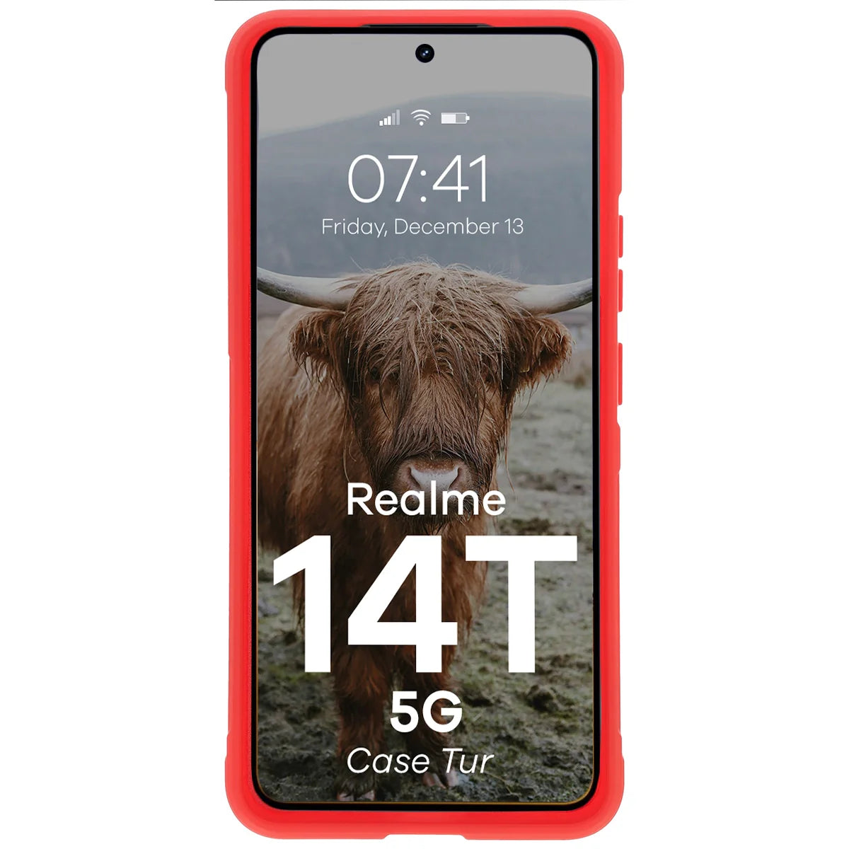 Robuste Handyhülle für Realme 14T 5G, Bizon Case Tur, Rot
