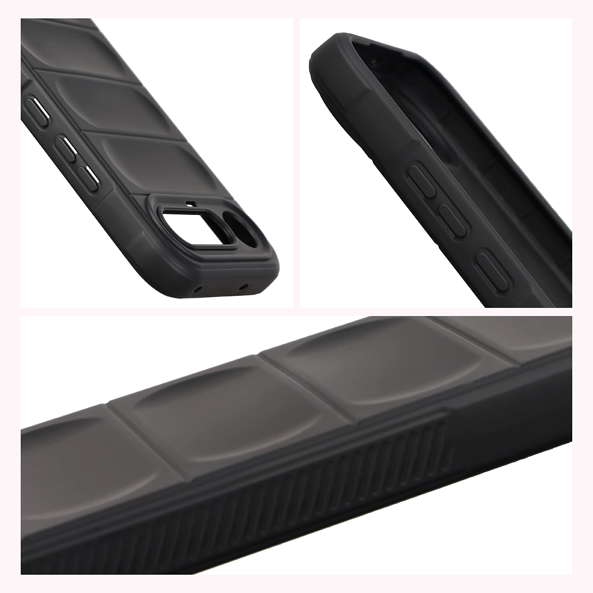 Robuste Handyhülle für Realme 16 5G, Bizon Case Tur, Schwarz