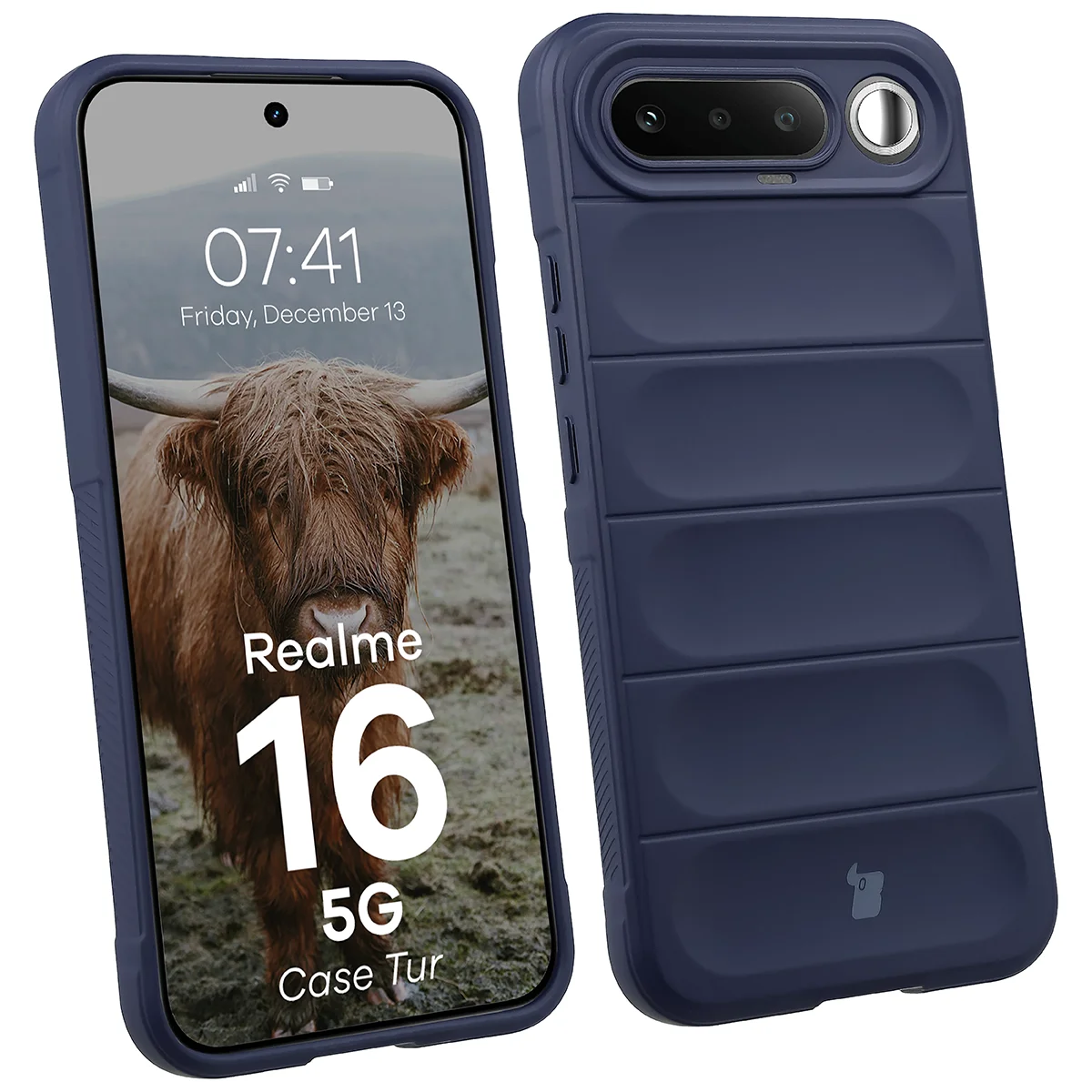 Robuste Handyhülle für Realme 16 5G, Bizon Case Tur, Dunkelblau