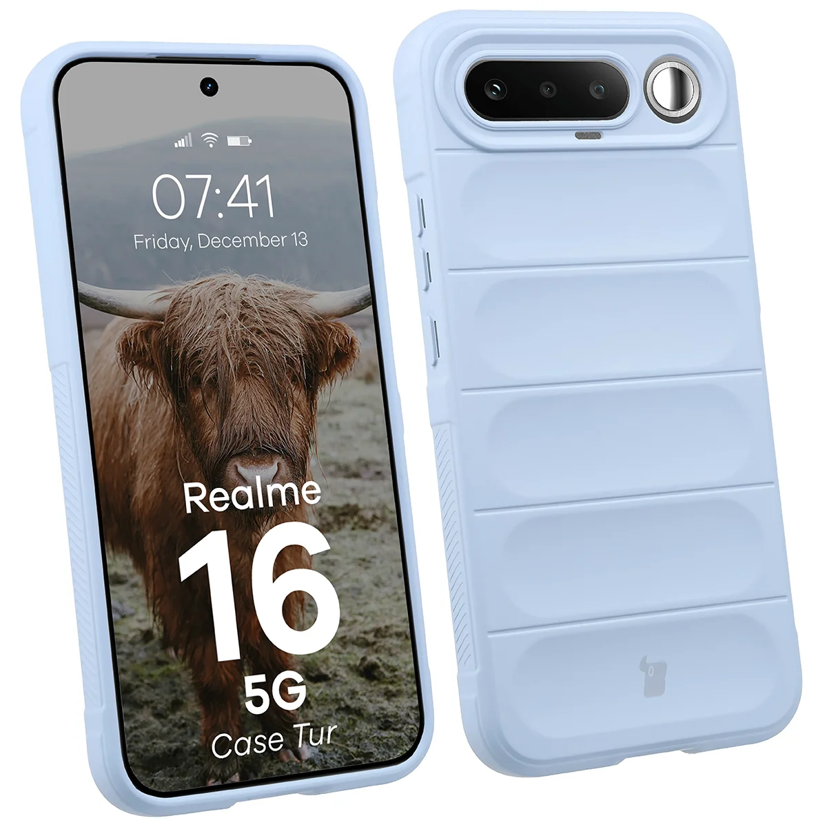 Robuste Handyhülle für Realme 16 5G, Bizon Case Tur, Hellblau