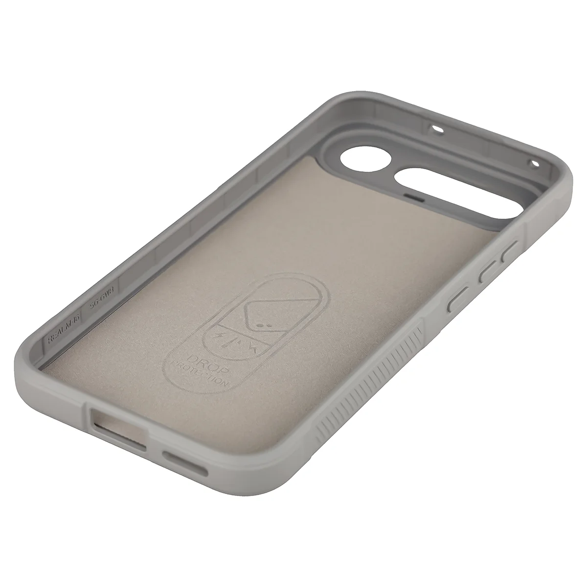 Robuste Handyhülle für Realme 16 5G, Bizon Case Tur, Hellgrau
