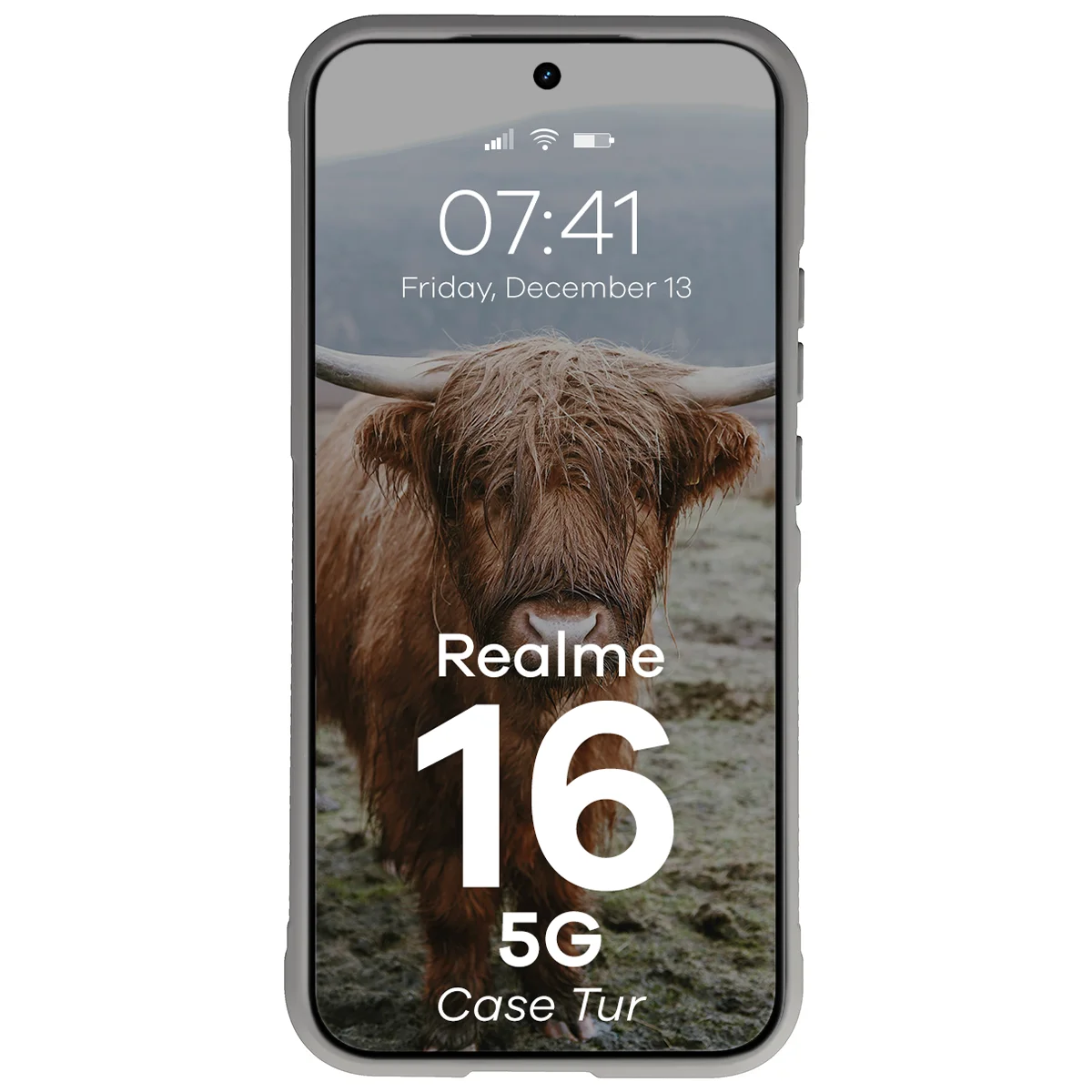 Robuste Handyhülle für Realme 16 5G, Bizon Case Tur, Hellgrau