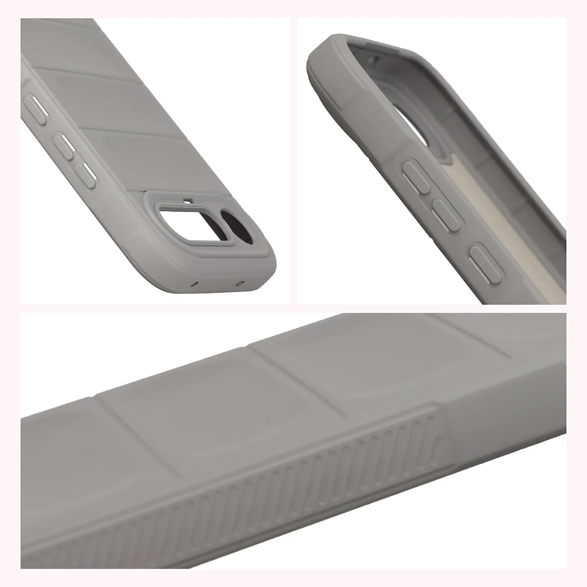 Robuste Handyhülle für Realme 16 5G, Bizon Case Tur, Hellgrau