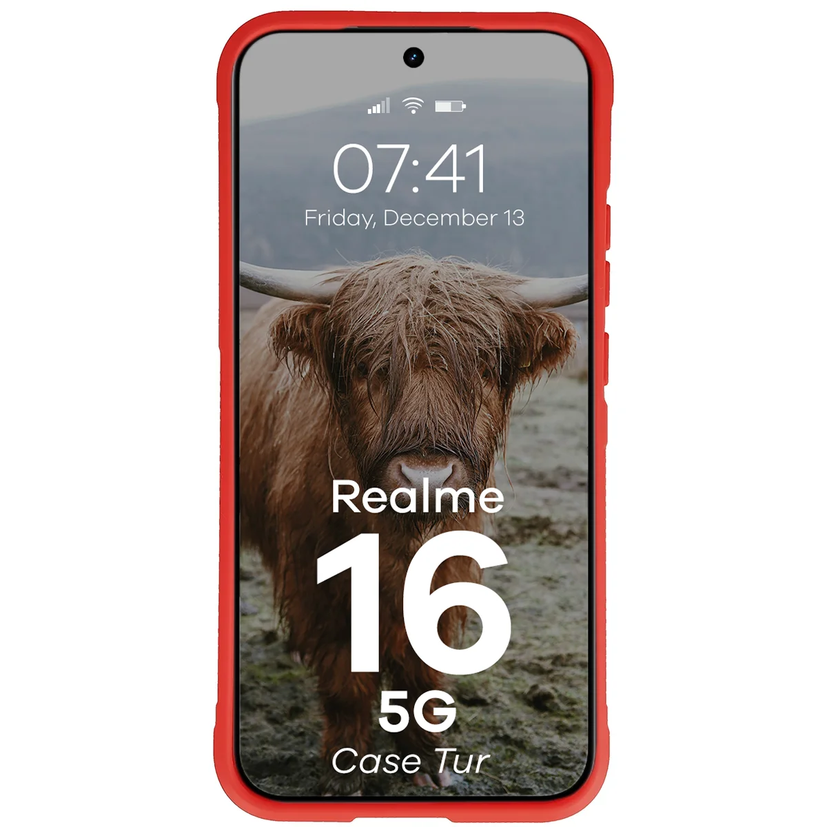 Robuste Handyhülle für Realme 16 5G, Bizon Case Tur, Rot