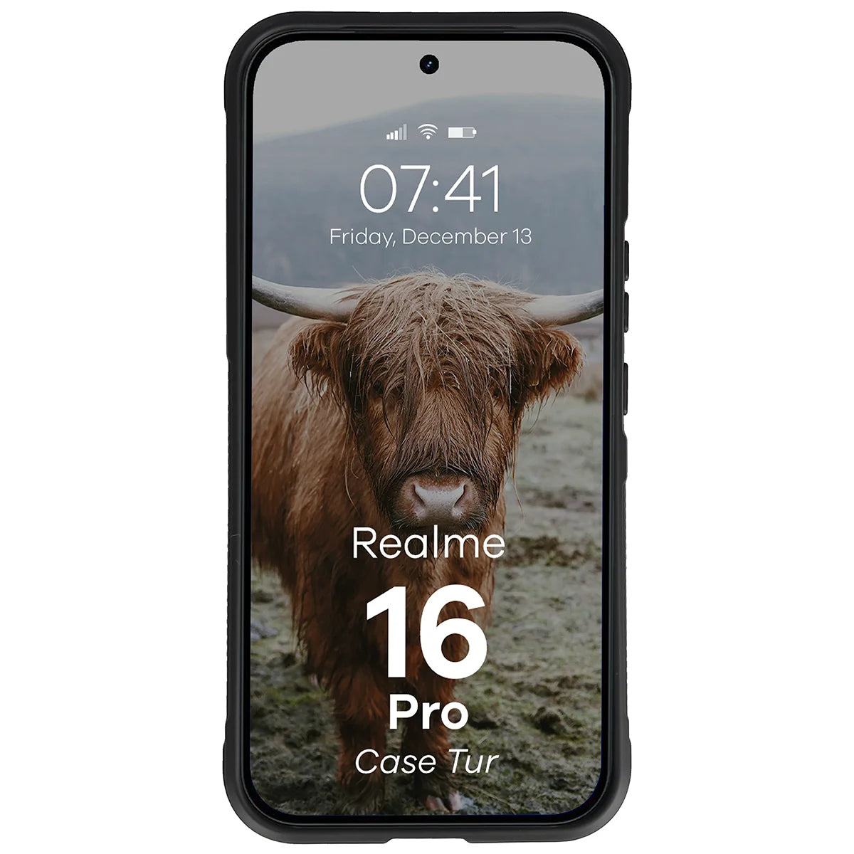 Robuste Handyhülle für Realme 16 Pro 5G, Bizon Case Tur, Schwarz