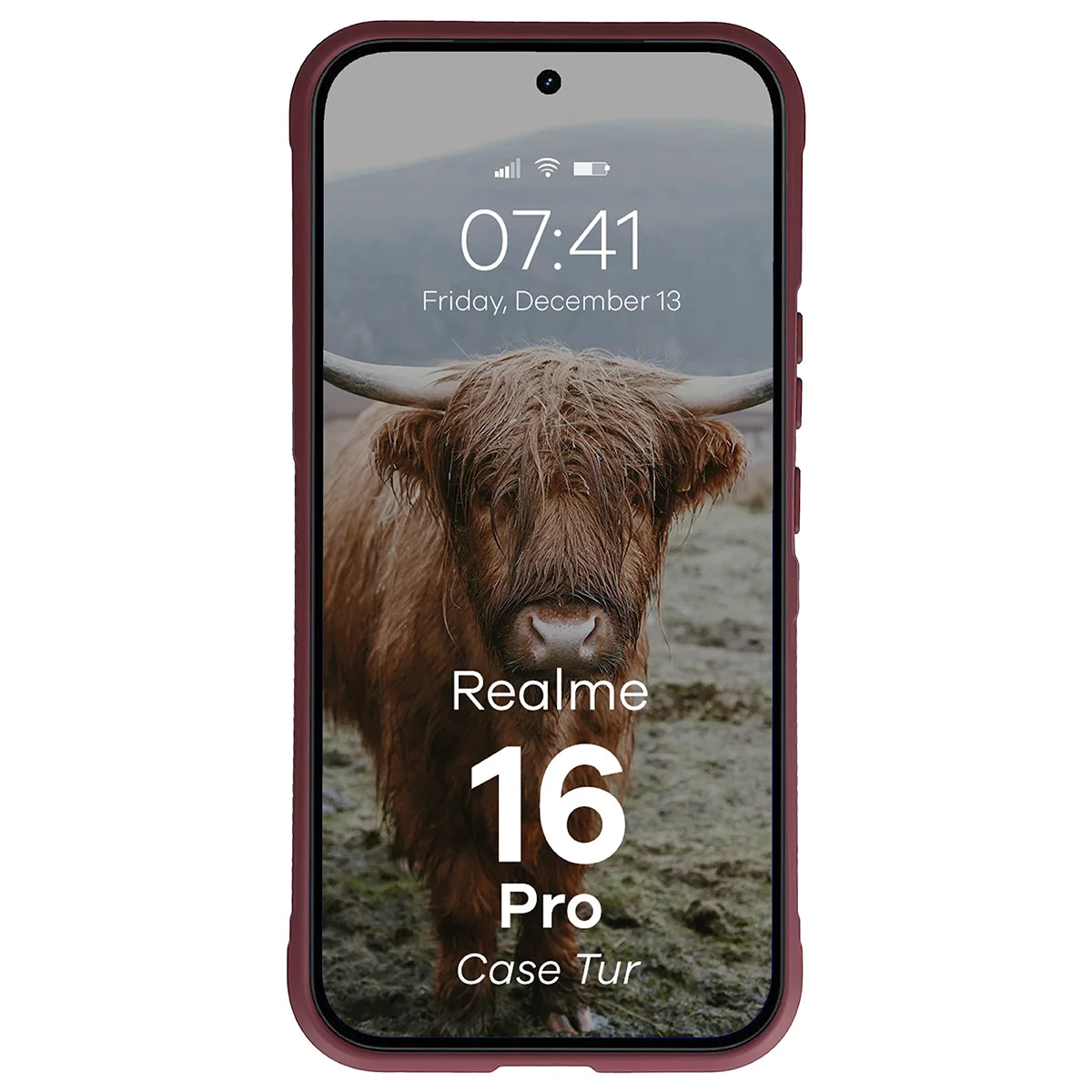 Robuste Handyhülle für Realme 16 Pro 5G, Bizon Case Tur, Burgunderrot