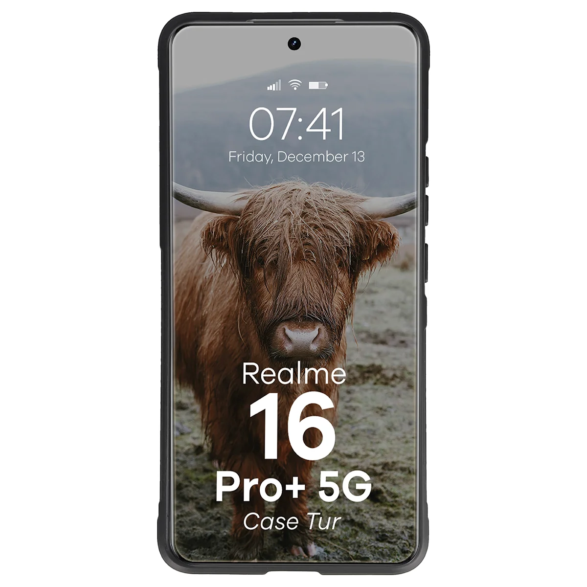 Robuste Handyhülle für Realme 16 Pro Plus 5G, Bizon Case Tur, Schwarz