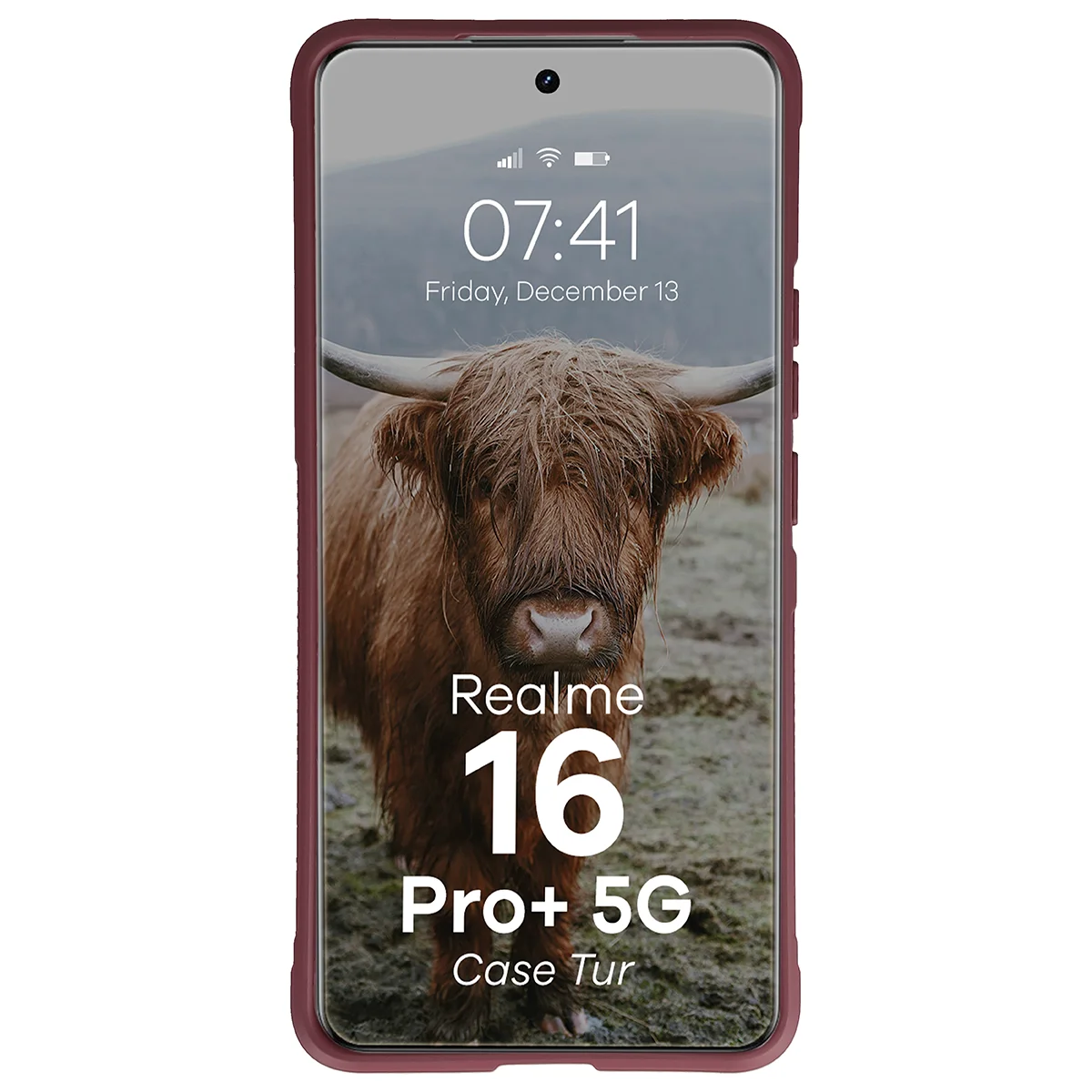 Robuste Handyhülle für Realme 16 Pro Plus 5G, Bizon Case Tur, Burgunderrot
