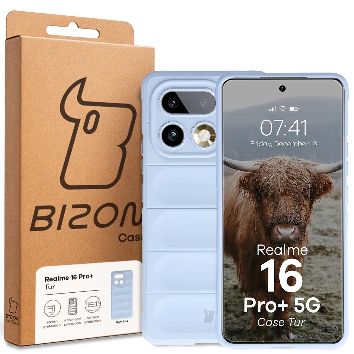 Robuste Handyhülle für Realme 16 Pro Plus 5G, Bizon Case Tur, Hellblau