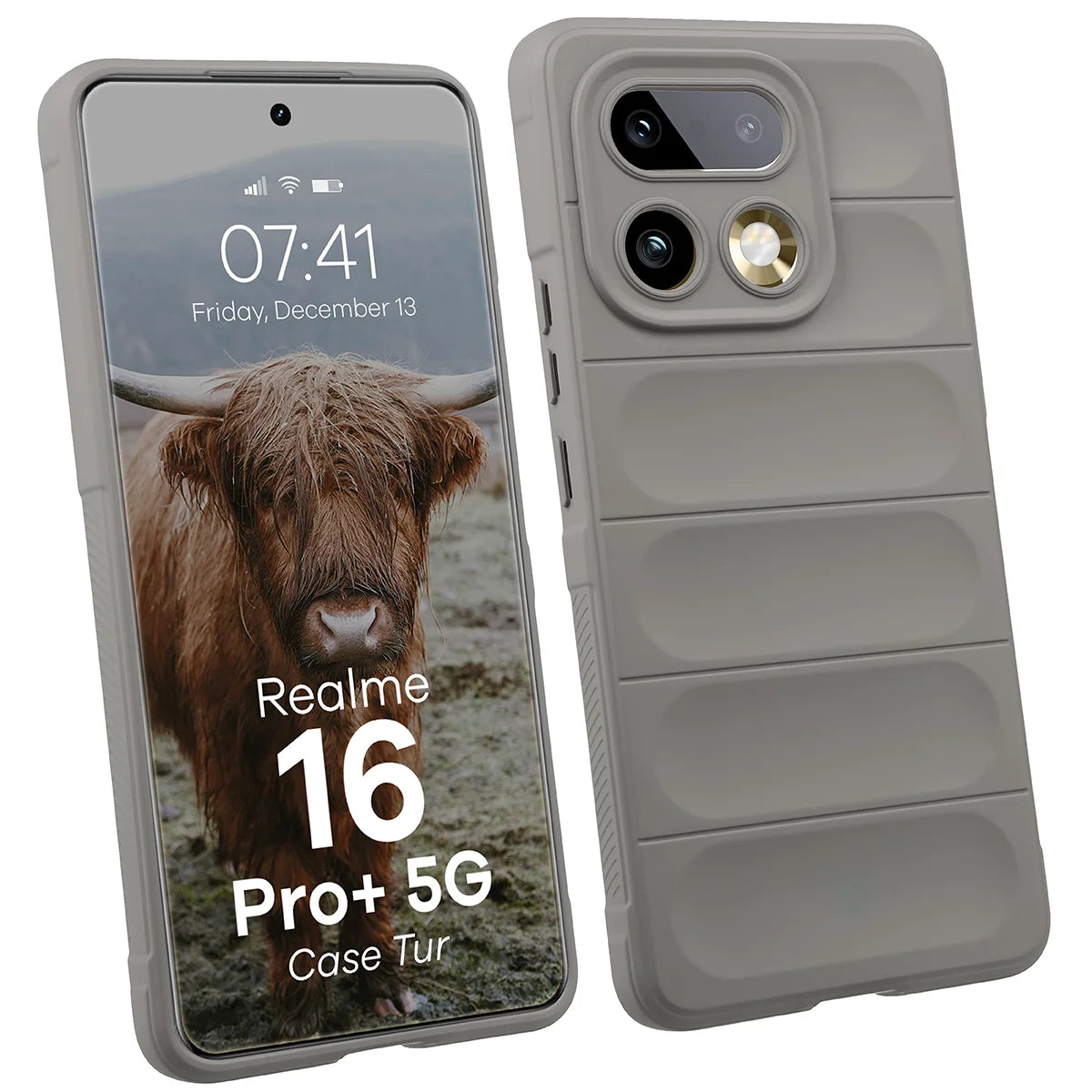 Robuste Handyhülle für Realme 16 Pro Plus 5G, Bizon Case Tur, Hellgrau