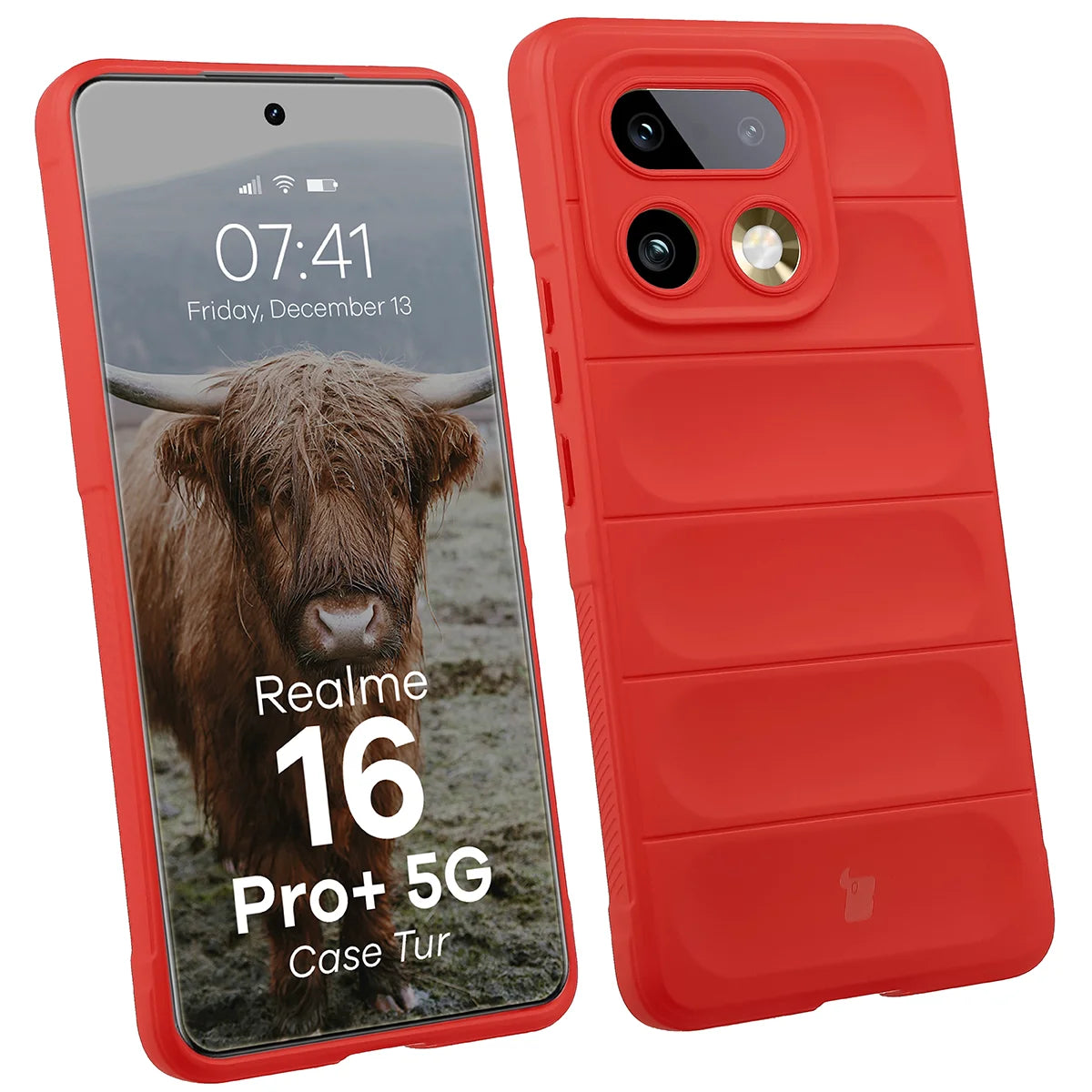 Robuste Handyhülle für Realme 16 Pro Plus 5G, Bizon Case Tur, Rot