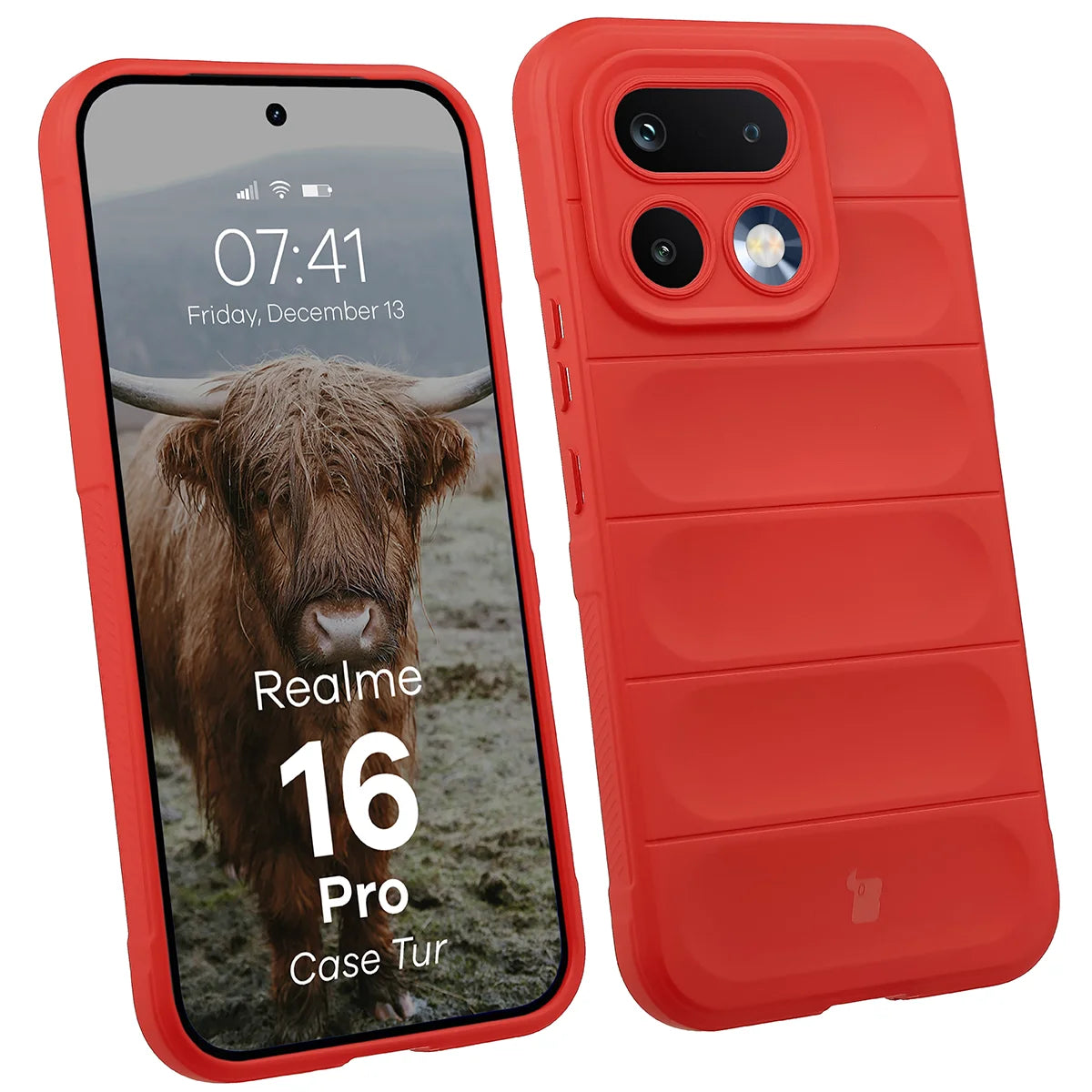 Robuste Handyhülle für Realme 16 Pro 5G, Bizon Case Tur, Rot