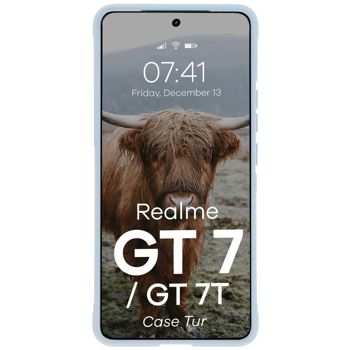 Robuste Handyhülle für Realme GT 7 / 7T, Bizon Case Tur, Hellblau