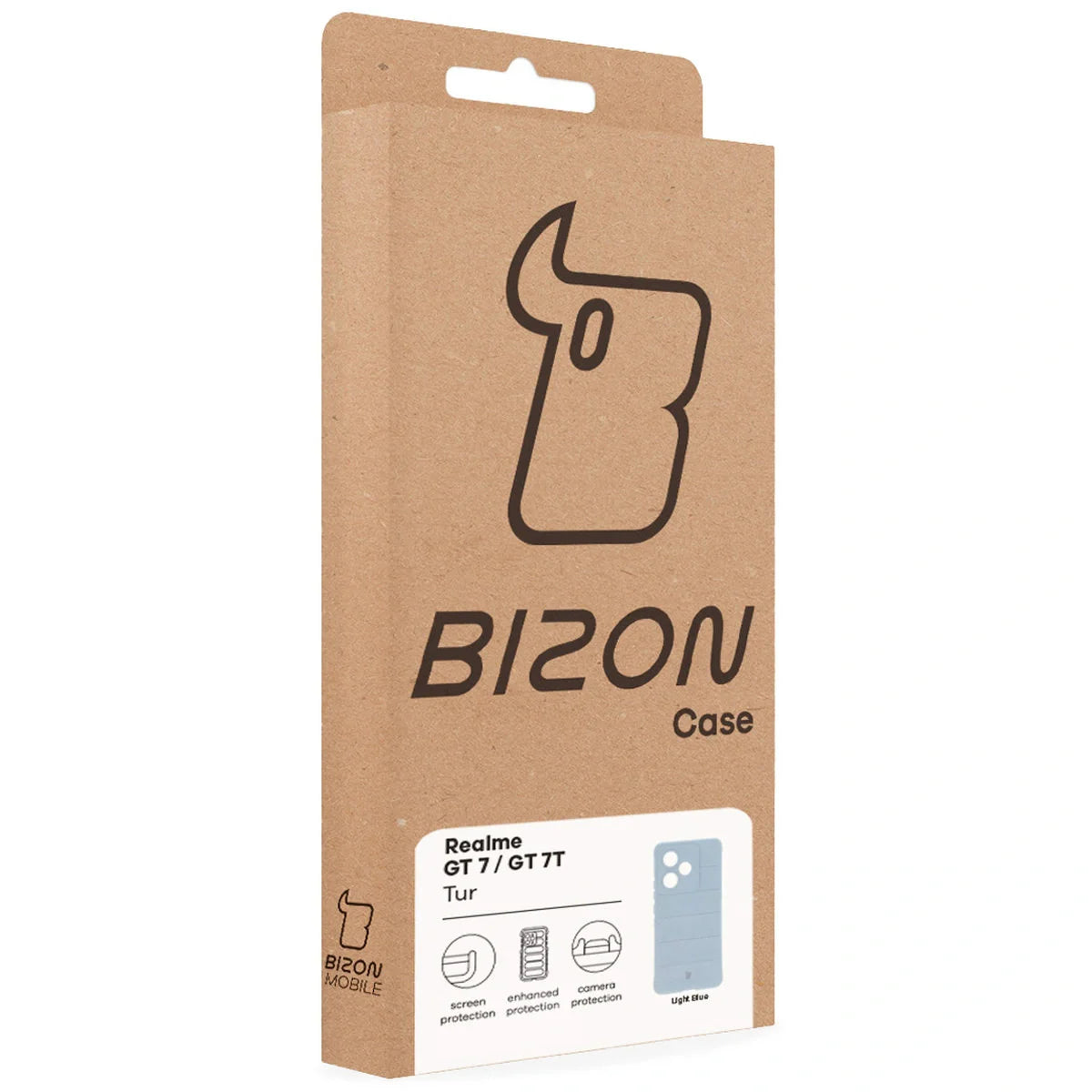 Robuste Handyhülle für Realme GT 7 / 7T, Bizon Case Tur, Hellblau